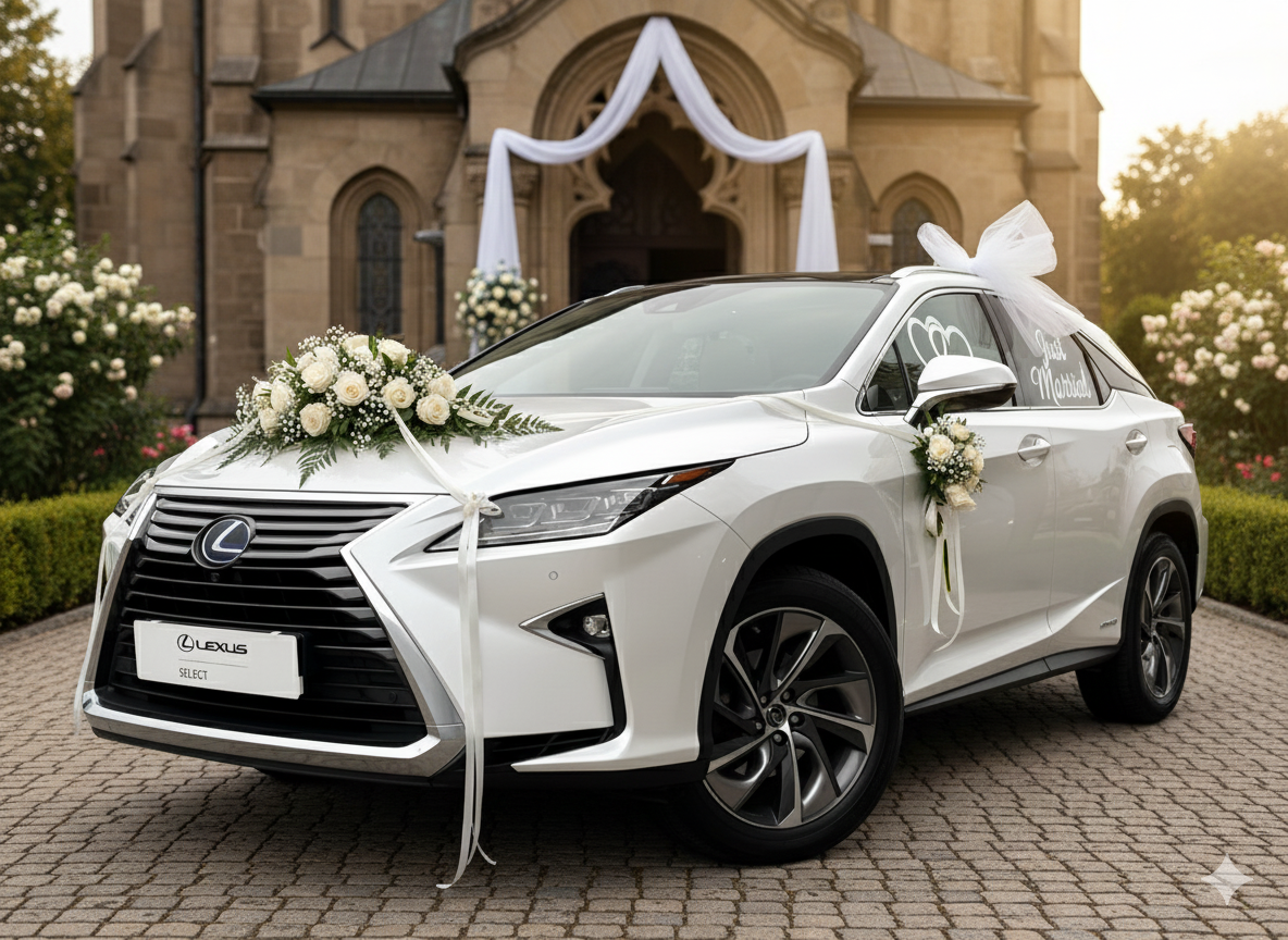 Wnętrze samochodu do ślubu